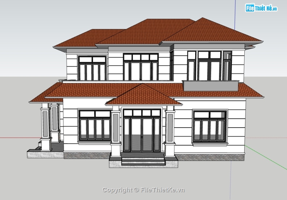 nhà phố 2 tầng mái nhật,su nhà phố,sketchup nhà phố,sketchup nhà phố 2 tầng,su nhà phố 2 tầng