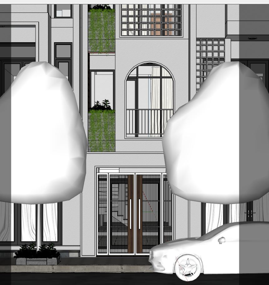 File su Nhà Phố 3 tầng 1 tum,model Nhà Phố 3 tầng 1 tum,sketchup Nhà Phố 3 tầng 1 tum,File Su nhà phố