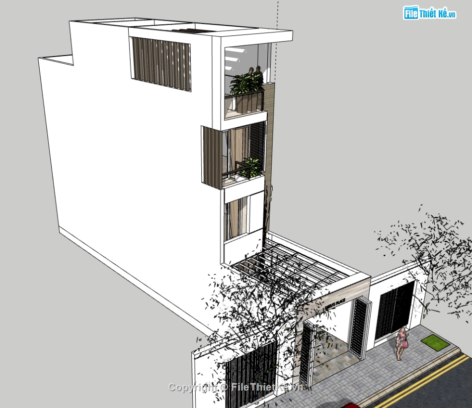 File su nhà phố 3 tầng,model su nhà phố 3 tầng,model sketchup nhà phố 3 tầng,Model su nhà phố 3 tầng,nhà phố 3 tầng file su
