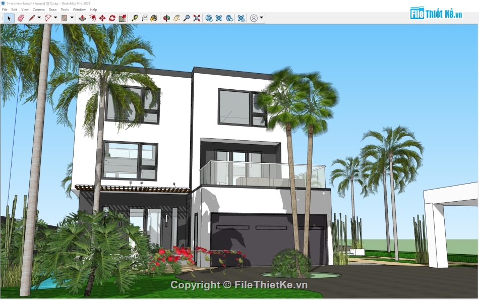 sketchup nhà phố,model 3d nhà phố,model su nhà phố,file su nhà phố,file 3d nhà phố