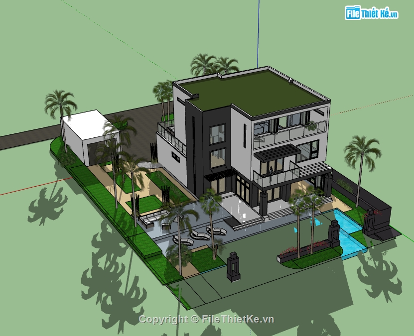 sketchup nhà phố,model 3d nhà phố,model su nhà phố,file su nhà phố,file 3d nhà phố