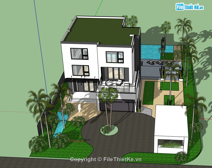 sketchup nhà phố,model 3d nhà phố,model su nhà phố,file su nhà phố,file 3d nhà phố