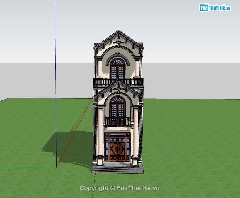 nhà phố 3 tầng,su nhà phố 3 tầng,sketchup nhà phố,sketchup nhà phố 3 tầng