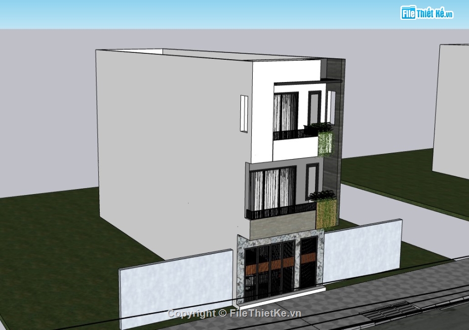 nhà phố 3 tầng,su nhà phố,sketchup nhà phố,su nhà phố 3 tầng
