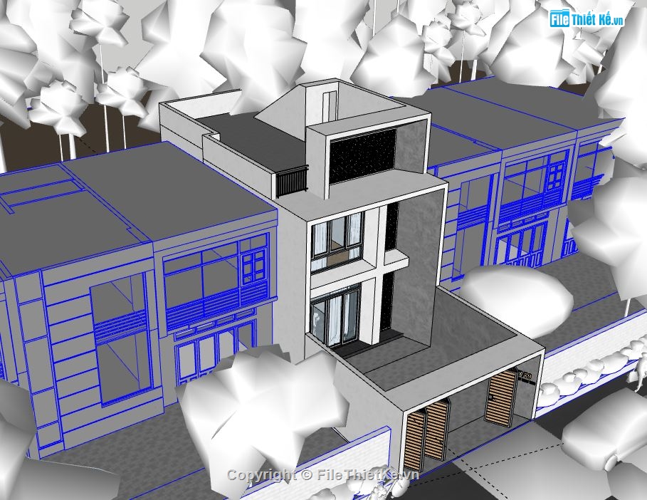 Nhà phố 3 tầng,model su nhà phố 3 tầng,nhà phố 3 tầng file sketchup,sketchup nhà phố 3 tầng,nhà phố 3 tầng file su