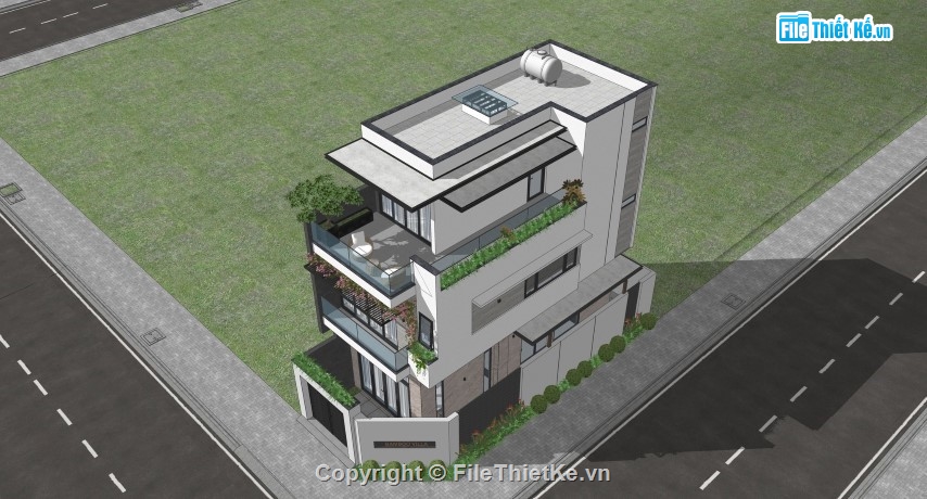 model sketchup nhà phố 3 tầng,file sketchup nhà phố 3 tầng,sketchup nhà phố 3 tầng,file nhà phố 3 tầng sketchup