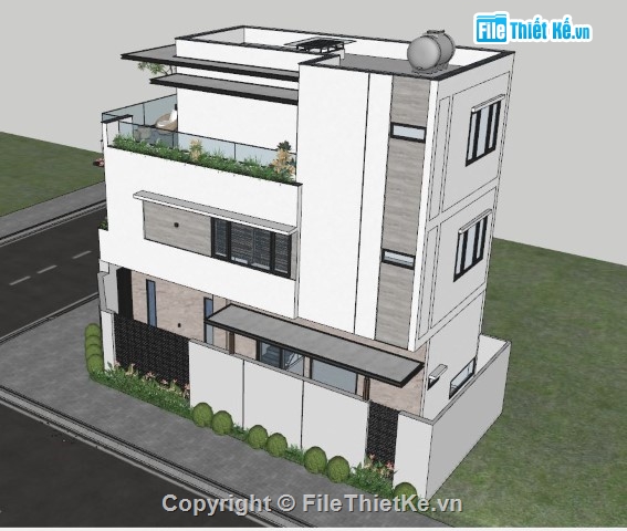model sketchup nhà phố 3 tầng,file sketchup nhà phố 3 tầng,sketchup nhà phố 3 tầng,file nhà phố 3 tầng sketchup