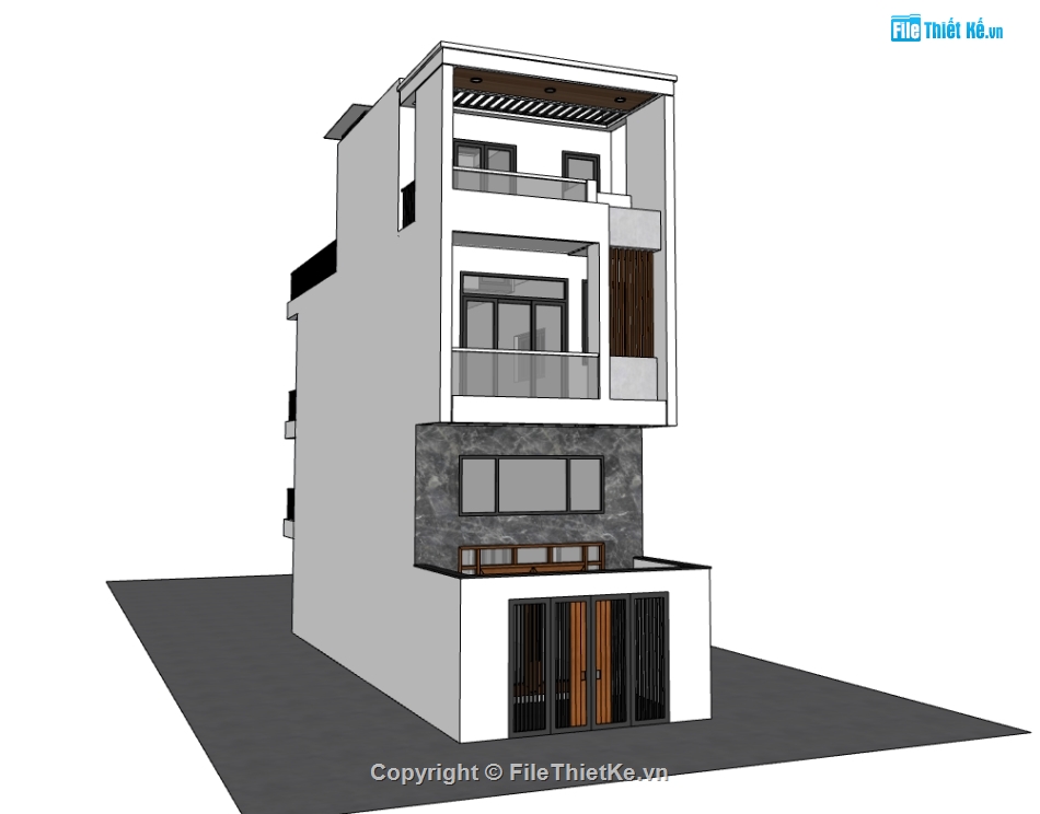 nhà phố 3 tầng,file sketchup nhà phố 3 tầng,model sketchup nhà phố 3 tầng,3d sketchup nhà phố 3 tầng