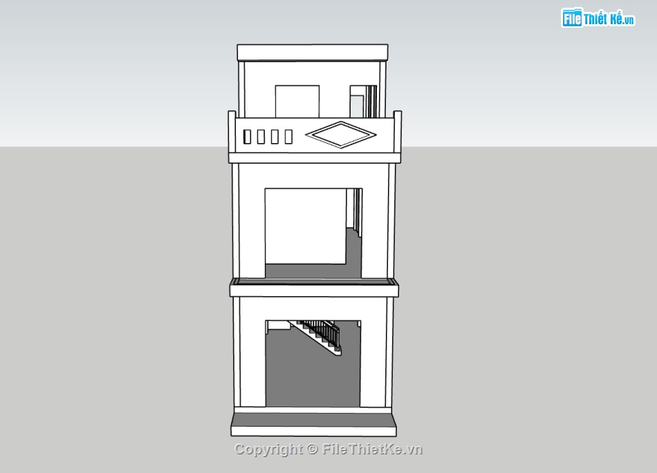 nhà phố 3 tầng,su nhà phố 3 tầng,sketchup nhà phố