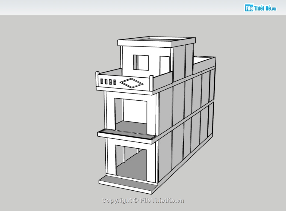 nhà phố 3 tầng,su nhà phố 3 tầng,sketchup nhà phố