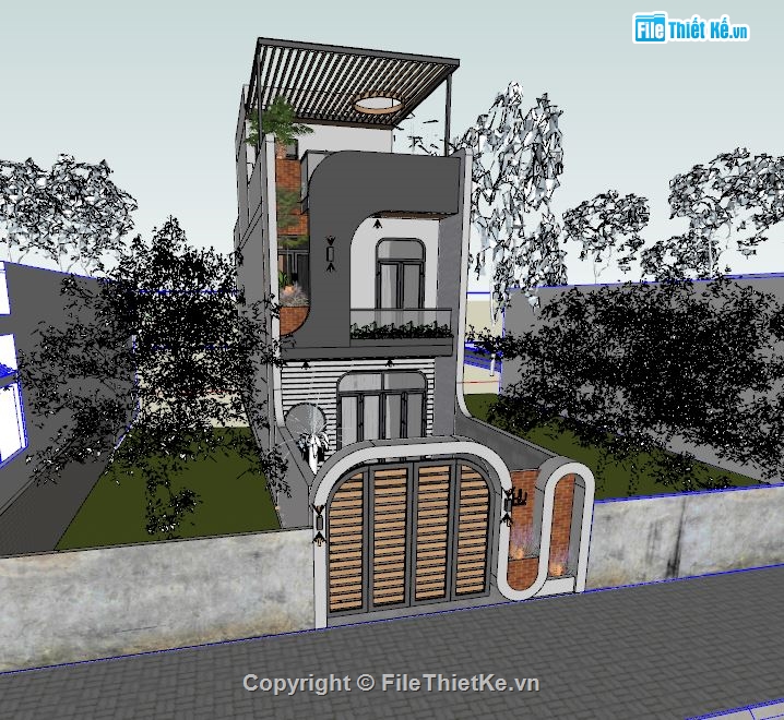 model sketchup nhà phố 3 tầng,file sketchup nhà phố 3 tầng,bản vẽ sketchup nhà phố 3 tầng,3d sketchup nhà phố 3 tầng,sketchup nhà phố 3 tầng