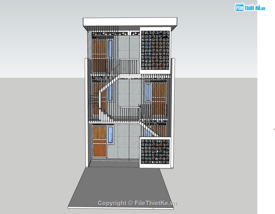 nhà phố 3 tầng,su nhà phố,sketchup nhà phố,su nhà phố 3 tầng