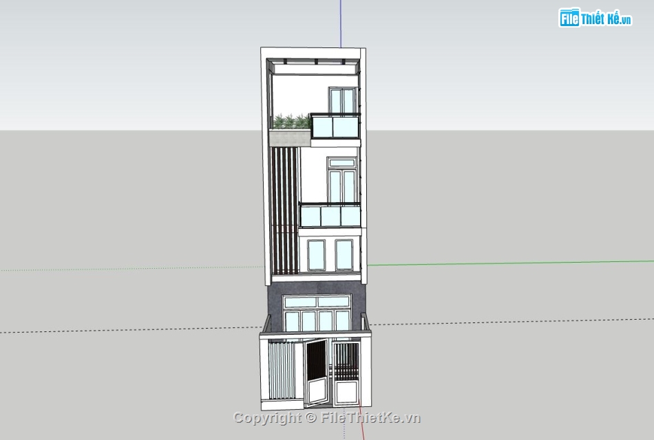 nhà phố 3 tầng,file su nhà phố 3 tầng,nhà phố 3 tầng sketchup,nhà phố hiện đại