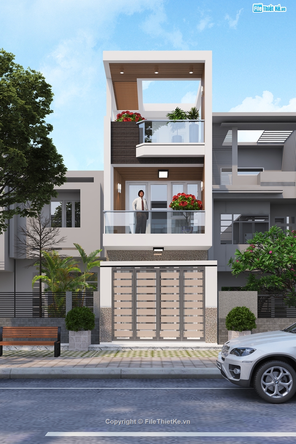 nhà phố 3 tầng,nhà 3 tầng,nhà hiện đại,nhà 3 tầng hiện đại,Model sketchup nhà hiện đại,Model sketchup nhà phố 3 tầng