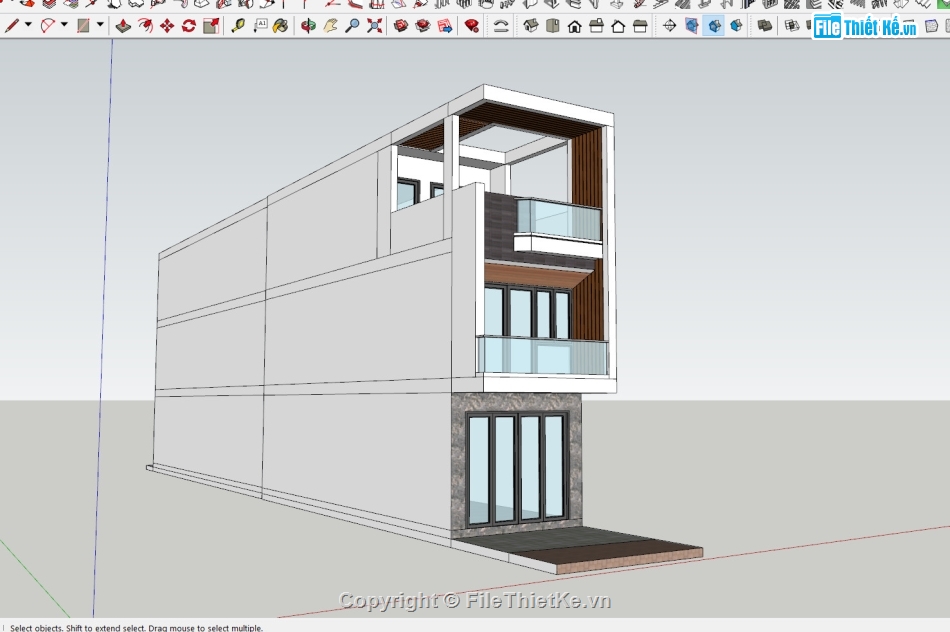 nhà phố 3 tầng,nhà 3 tầng,nhà hiện đại,nhà 3 tầng hiện đại,Model sketchup nhà hiện đại,Model sketchup nhà phố 3 tầng