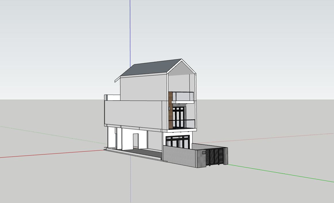 nhà phố 3 tầng,phối cảnh nhà phố 3 tầng,thiết kế nhà phố 3 tầng,file sketchup nhà phố 3 tầng