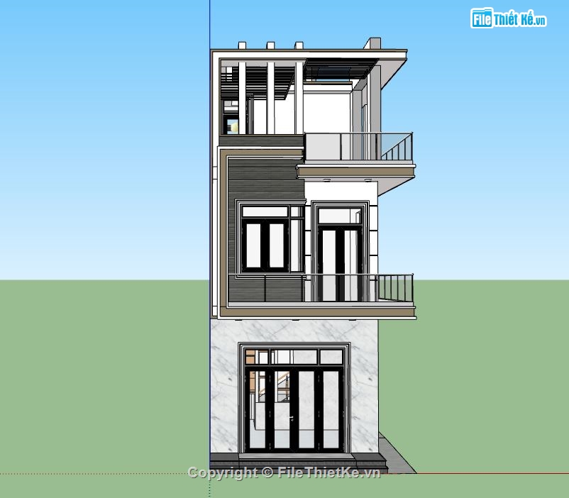 nhà phố 3 tầng,su nhà phố,model su nhà phố