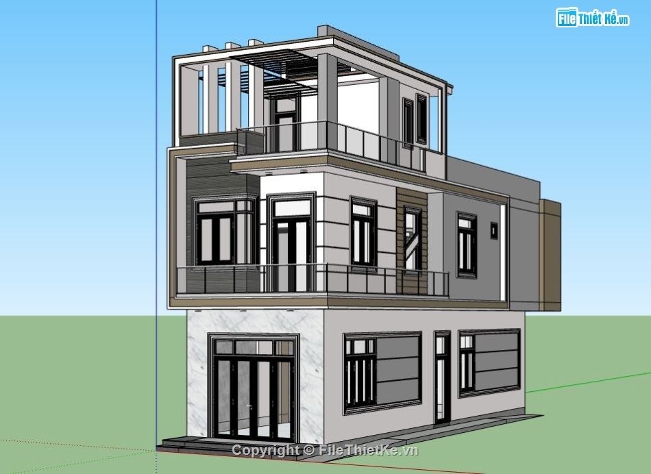 nhà phố 3 tầng,su nhà phố,model su nhà phố