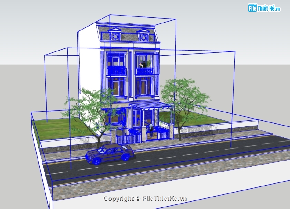 nhà phố 3 tầng file su,model su nhà phố 3 tầng,file sketchup nhà phố 3 tầng,sketchup nhà phố 3 tầng