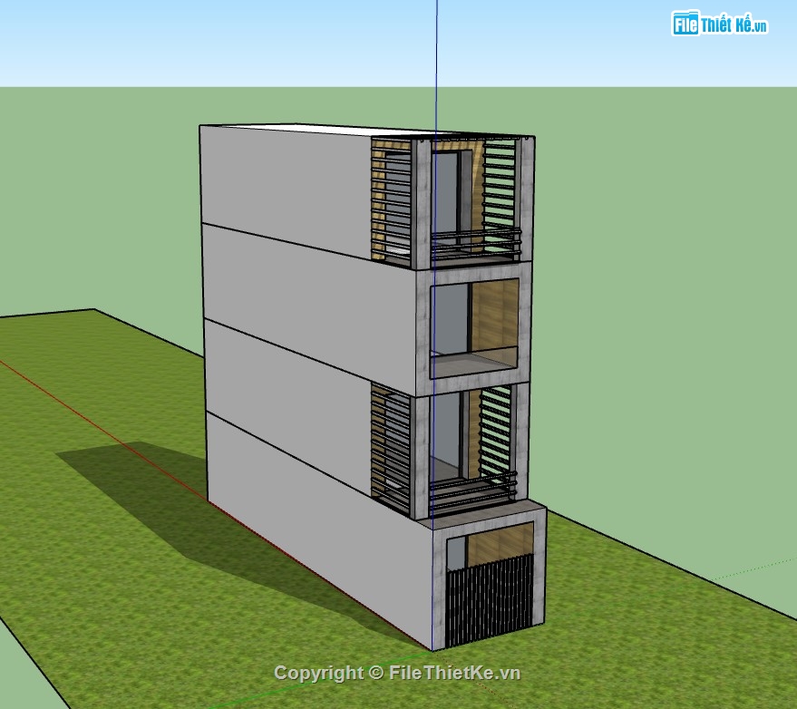 nhà 4 tầng,nhà phố 4 tầng,su nhà phố,sketchup nhà phố,sketchup nhà phố 4 tầng