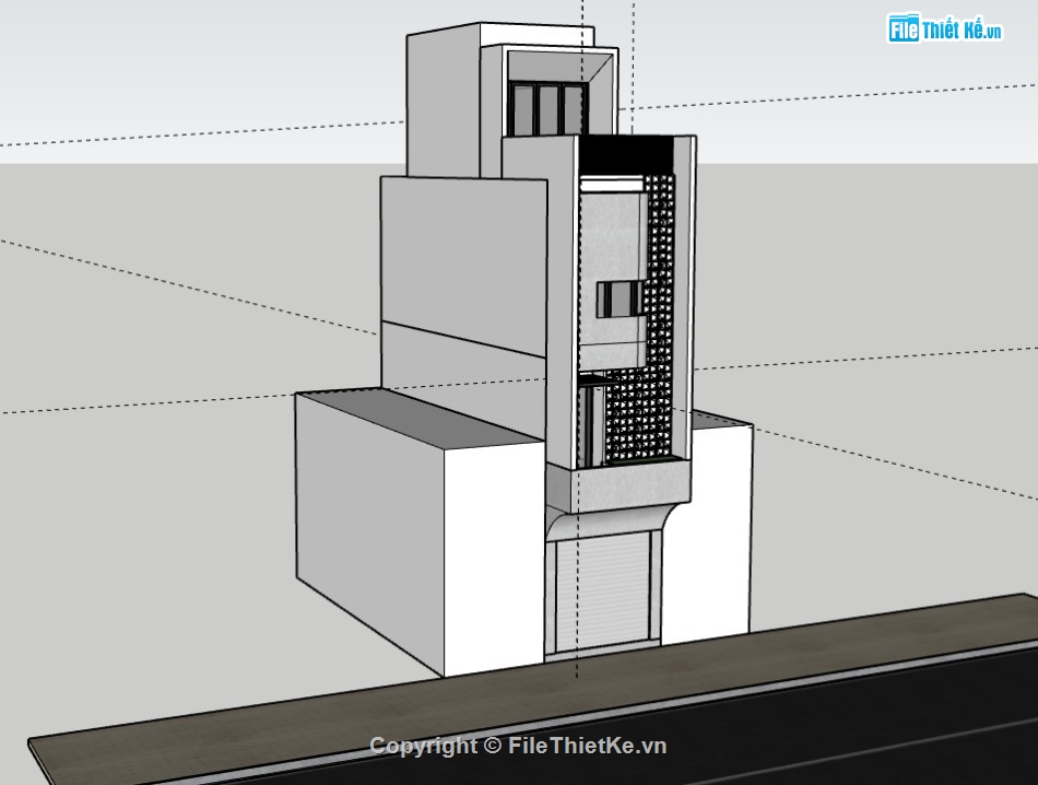 nhà 4 tầng,su nhà phố,sketchup nhà phố 4 tầng,su nhà phố 4 tầng