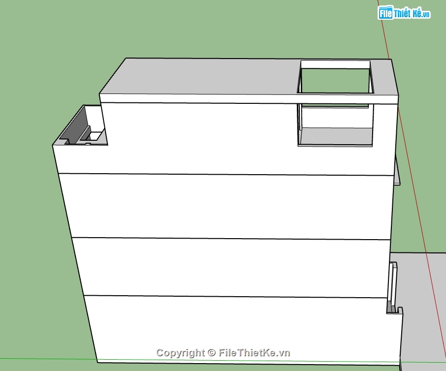 nhà phố 4 tầng,File su nhà phố 4 tầng,model sketchup nhà phố 4 tầng,model su nhà phố 4 tầng