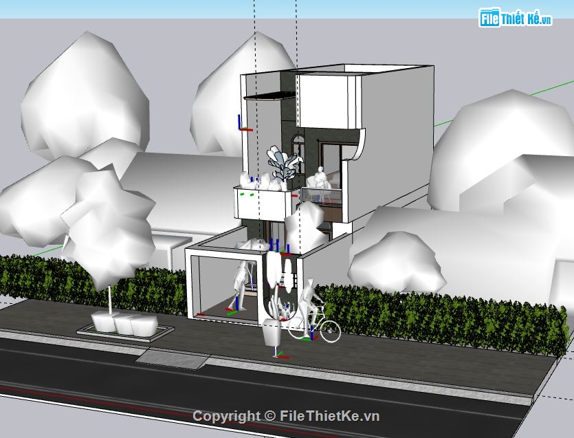 Nhà phố 4 tầng,model su nhà phố 4 tầng,file sketchup nhà phố 4 tầng,nhà phố 4 tầng file sketchup