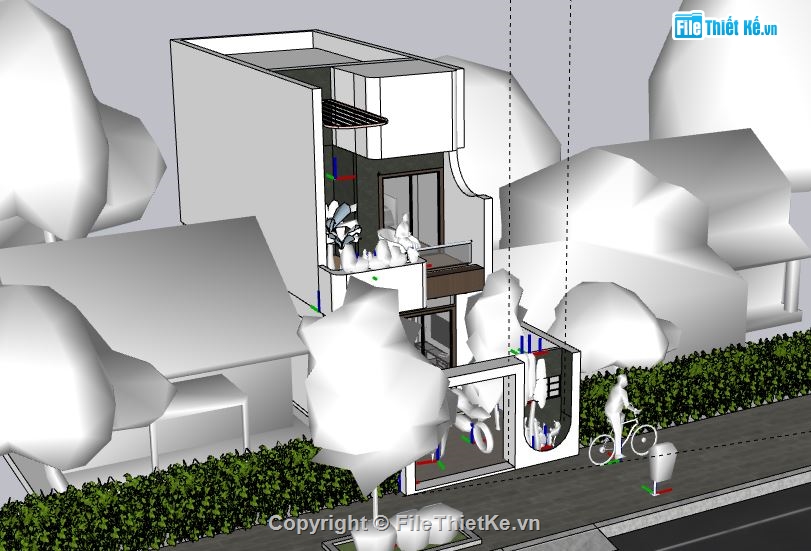 Nhà phố 4 tầng,model su nhà phố 4 tầng,file sketchup nhà phố 4 tầng,nhà phố 4 tầng file sketchup