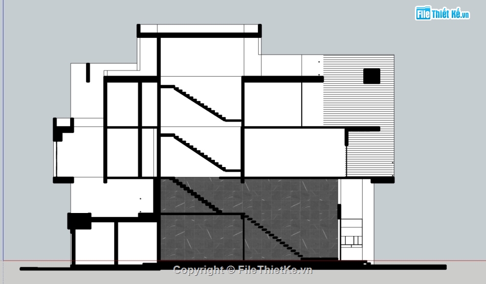 nhà 4 tầng,nhà phố sketchup,su nhà phố,nhà phố 4 tầng