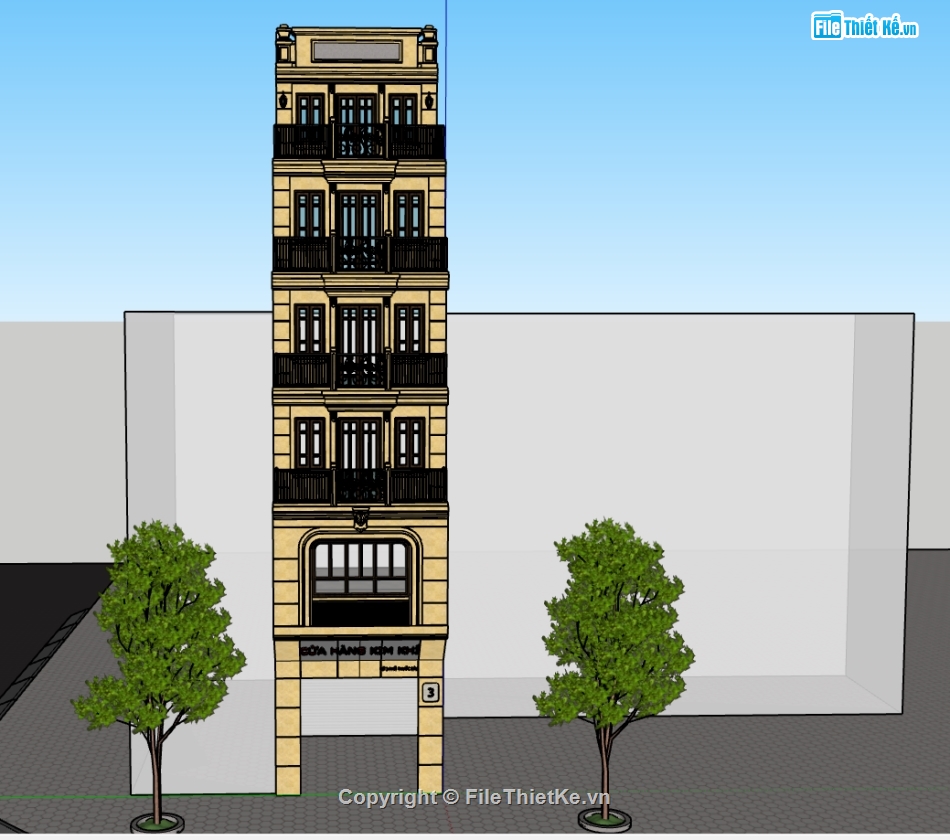 nhà phố 5 tầng file su,model su nhà phố 5 tầng,model sketchup nhà phố 5 tầng,file su nhà phố 5 tầng