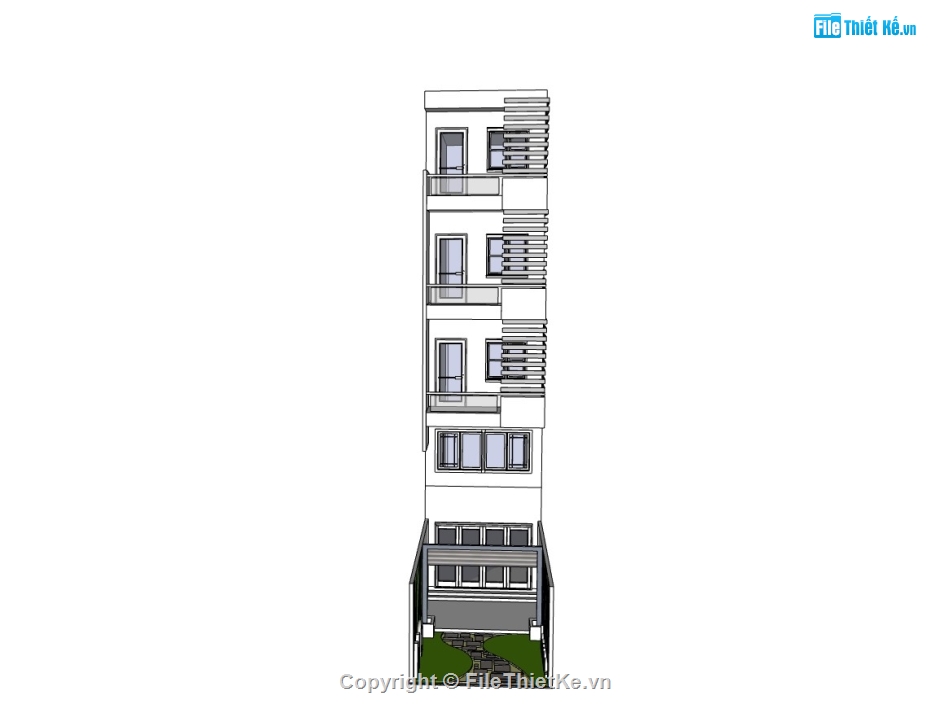 su nhà phố,sketchup nhà phố,su nhà phố 5 tầng