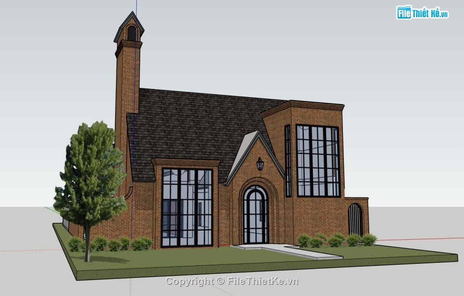 nhà thờ,Model sketchup nhà thờ,Model nhà thờ,nhà thờ sketchup