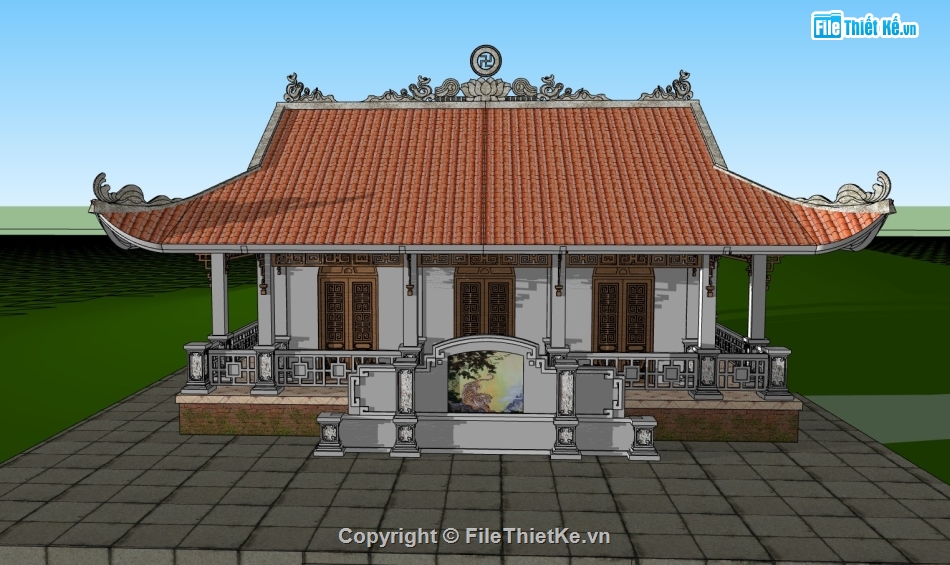 su nhà thờ họ,sketchup nhà thờ họ,nhà thờ họ