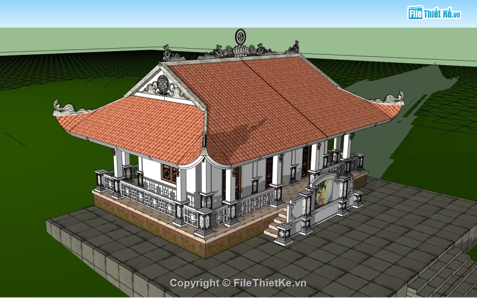 su nhà thờ họ,sketchup nhà thờ họ,nhà thờ họ