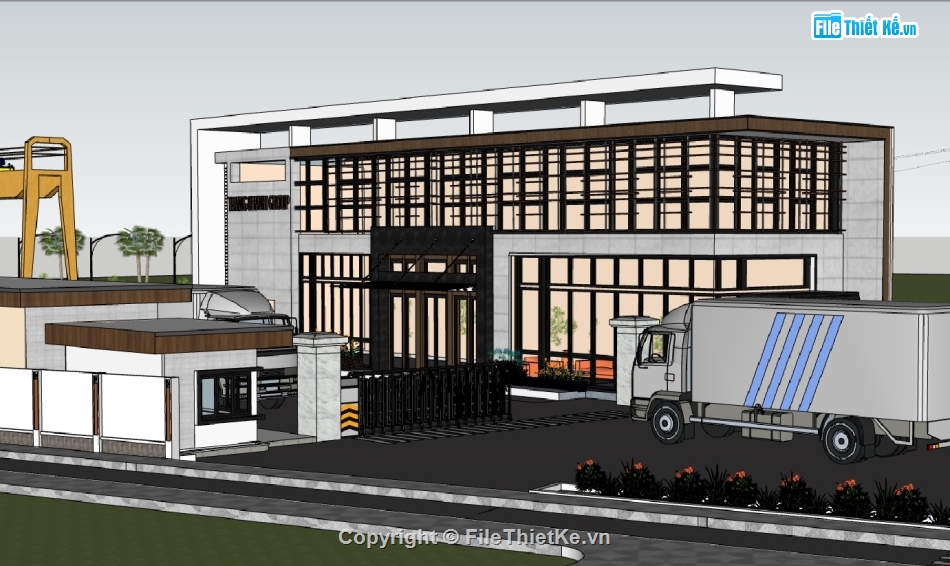 Model sketchup nhà xưởng,File sketchup nhà xưởng,File sketchup nhà xưởng công nghiệp,Model sketchup nhà xưởng sản xuất công nghiệp,Mẫu nhà xưởng công nghiệp