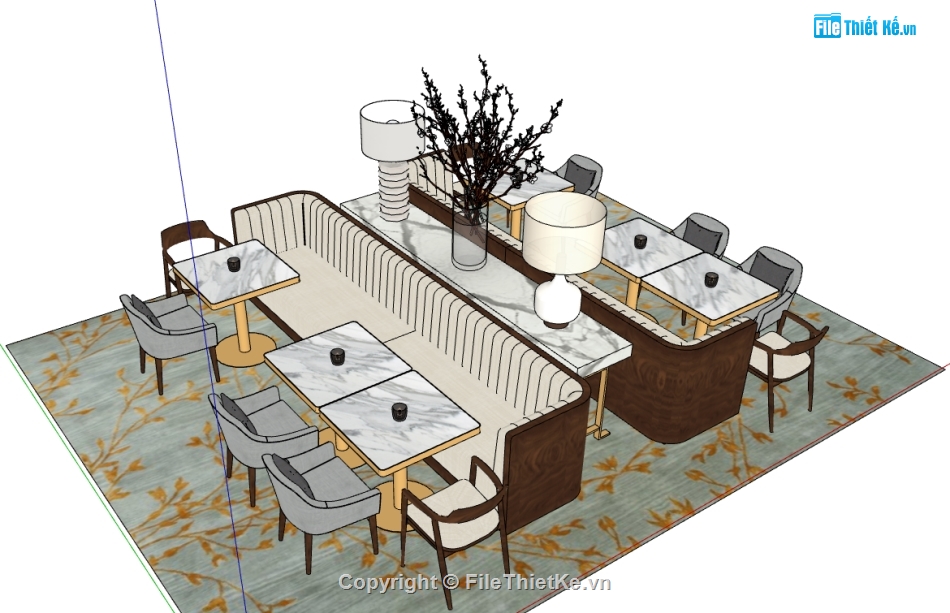 file sketchup nội thất bàn ghế quán cafe,model su  sketchup nội thất bàn ghế quán cafe,3d sketchup nội thất bàn ghế quán cafe,Model sketchup nội thất