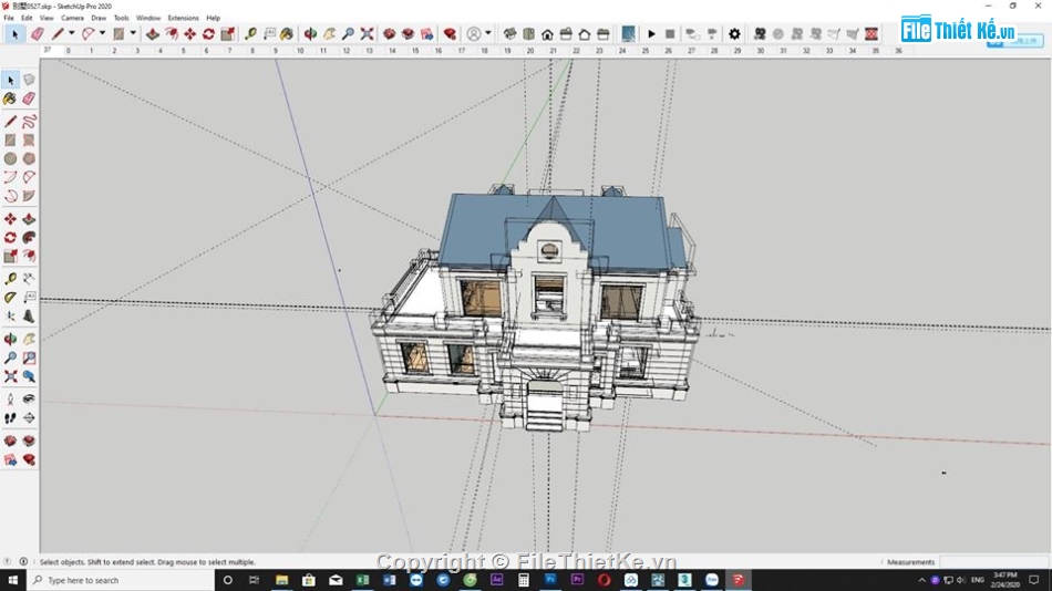 Sketchup nội thất,su nội thất,Su nội thất biệt thự,Sketchup thiết kế biệt thự,dựng biệt thự