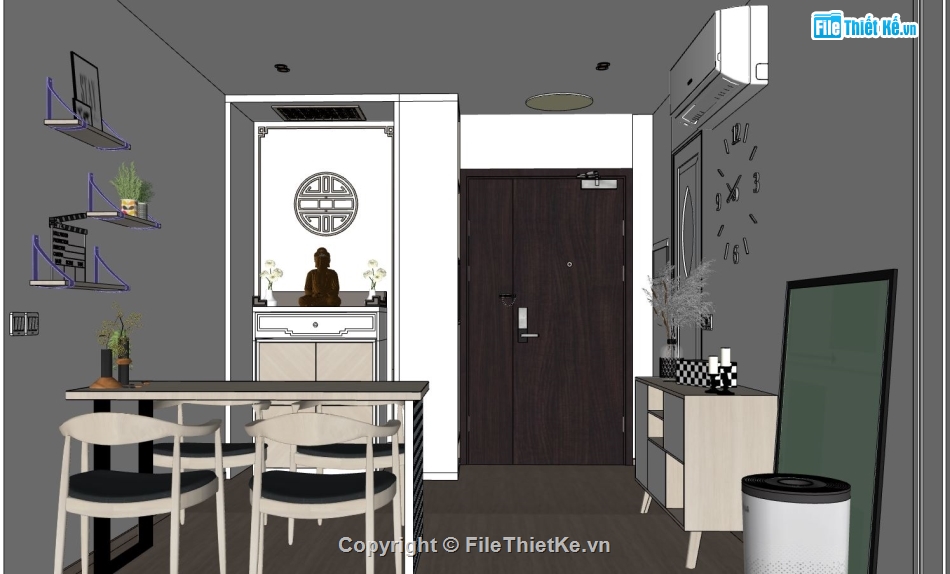 sketchup nội thất căn hộ,thiết kế nội thất căn hộ,mẫu sketchup nội thất căn hộ,file sketchup nội thất căn hộ