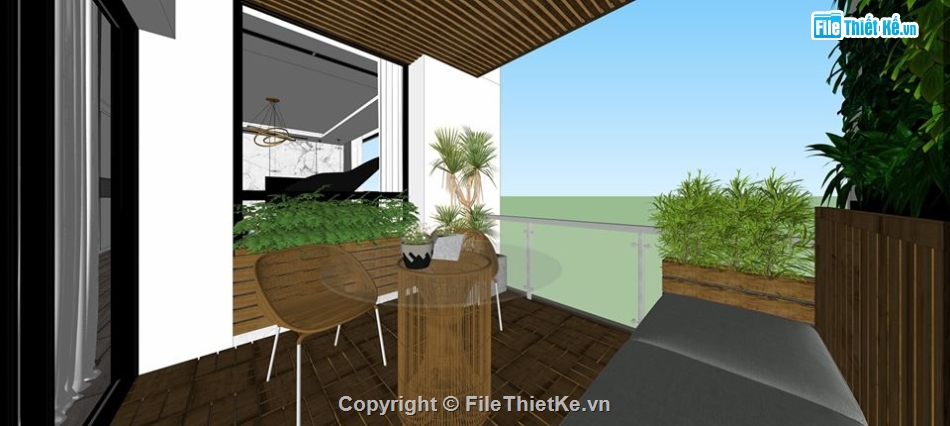 Phòng khách Sketchup,Sketchup Nội thất phòng khách bếp,Sketchup bếp,Nội thất