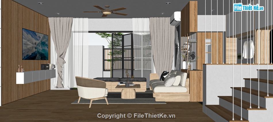 nội thất phòng ngủ,Model sketchup nhà phố,nội thất nhà,Model phòng ngủ,nội thất nhà phố su