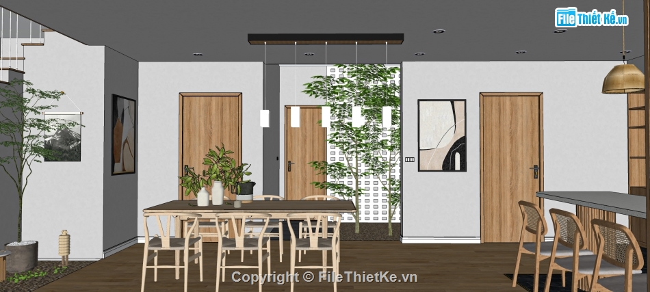 nội thất phòng ngủ,Model sketchup nhà phố,nội thất nhà,Model phòng ngủ,nội thất nhà phố su