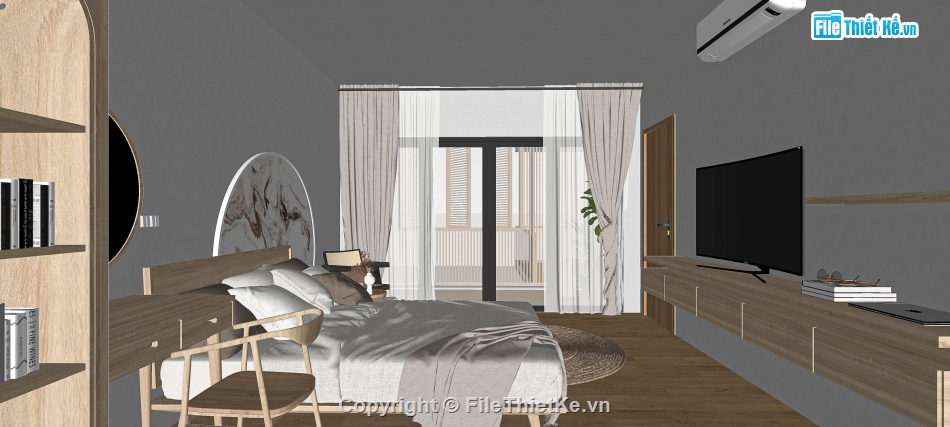 nội thất phòng ngủ,Model sketchup nhà phố,nội thất nhà,Model phòng ngủ,nội thất nhà phố su