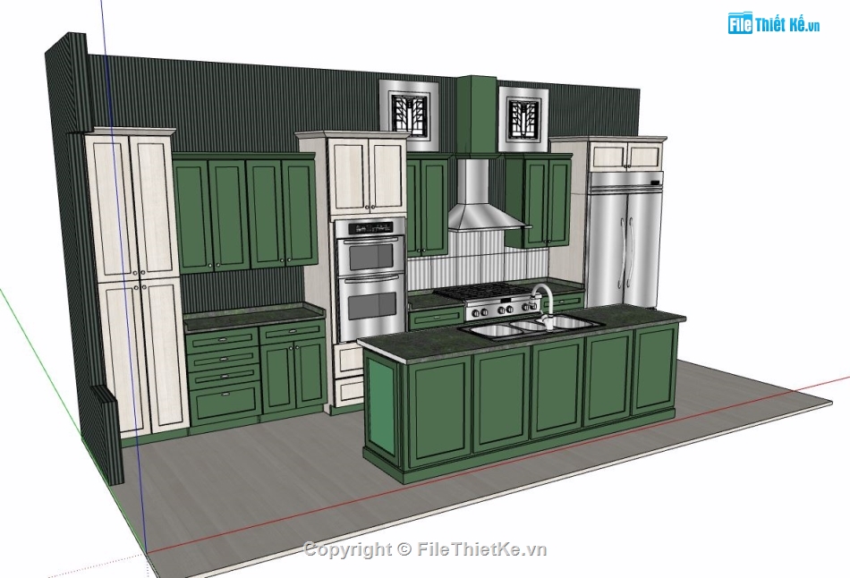 nội thất phòng bếp,sketchup nội thất phòng bếp,model bếp