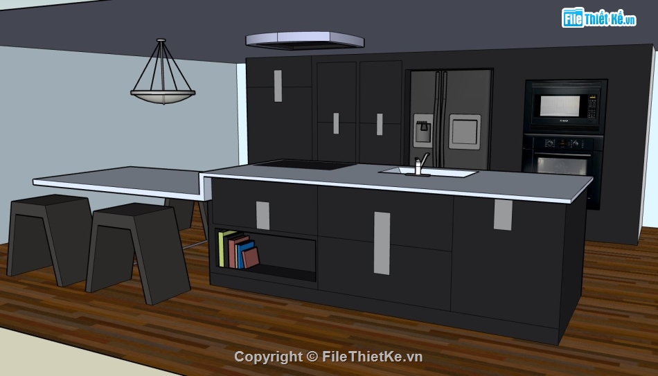 sketchup nội thất phòng bếp,phòng bếp,nội thất phòng bếp