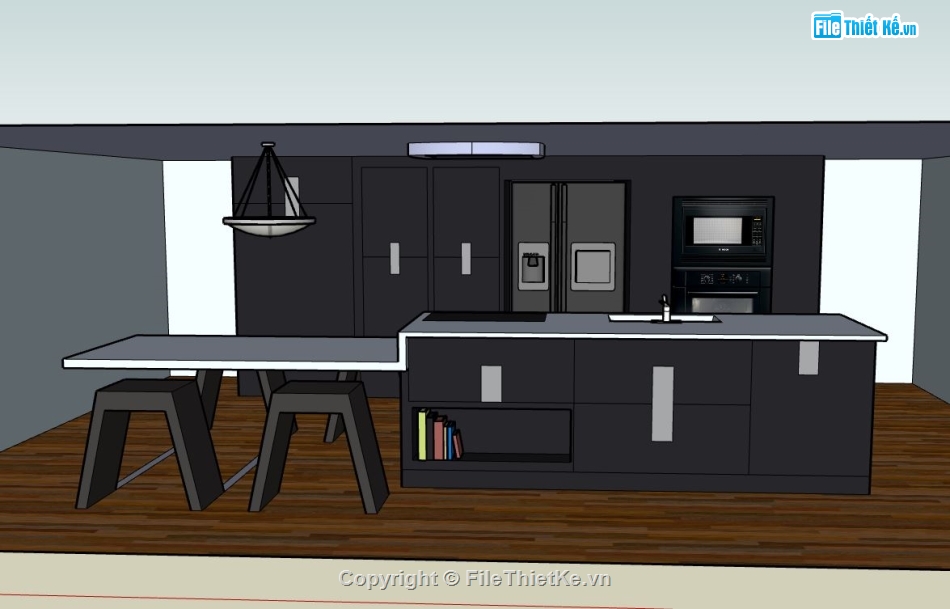 sketchup nội thất phòng bếp,phòng bếp,nội thất phòng bếp