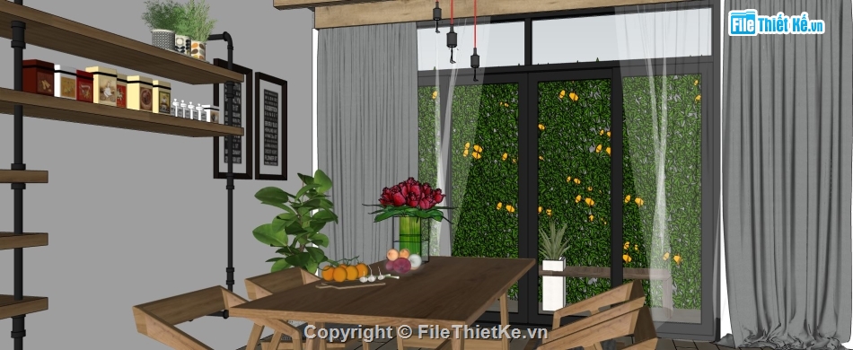 nội thất phòng bếp,sketchup nội thất bếp,file su thiết kế phòng bếp,mẫu sketchup phòng bếp