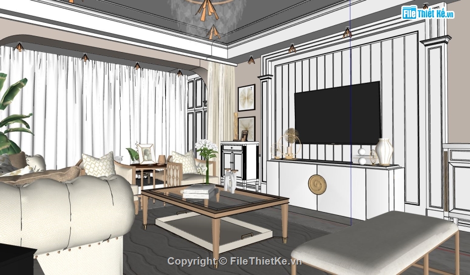 nội thất phòng khách,Model sketchup phòng khách,phòng khách model su,file sketchup phòng khách,phòng khách model sketchup