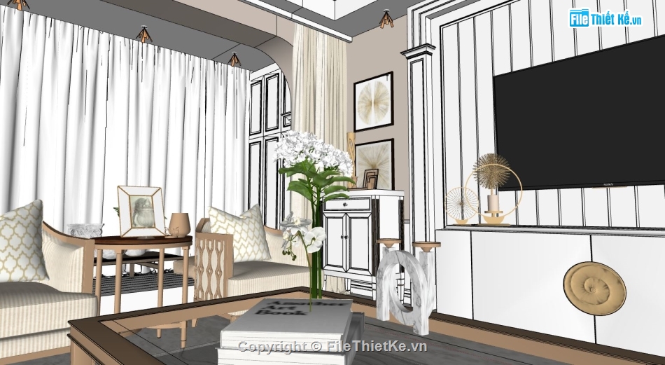 nội thất phòng khách,Model sketchup phòng khách,phòng khách model su,file sketchup phòng khách,phòng khách model sketchup