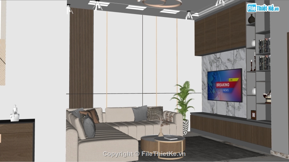 nội thất phòng khách,phòng khách hiện đại,sketchup phòng khách