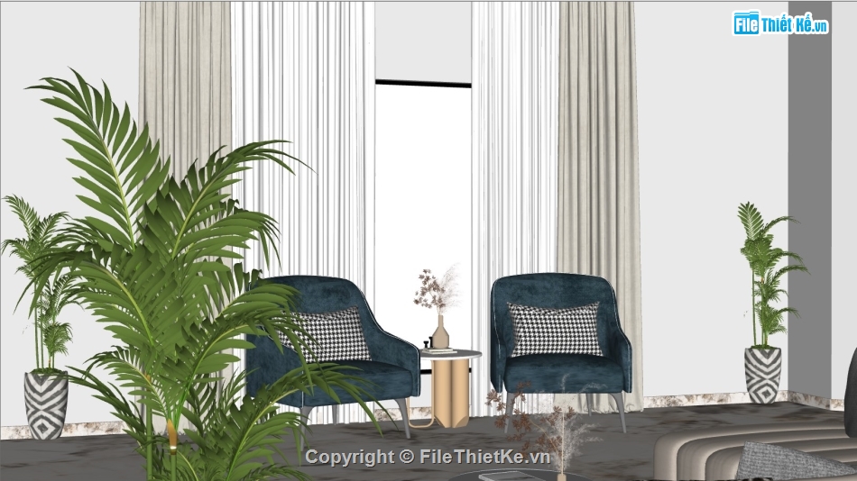 nội thất phòng khách,phòng khách hiện đại,sketchup phòng khách